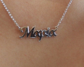 Collar de nombre griego, joyería de letras griegas personalizadas, collar Μαρία,