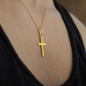 Gold Christian cross, Sterling silver Orthodox cross, Greek gold Cross, Gold Cross Pendant pendant for woman, Religious jewelry