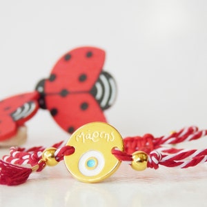 Martis bracelet, Greek March red bracelet, Red and white bracelet, Evil eye Protection bracelet, Spring bracelet, Μάρτης, Martisor, image 1