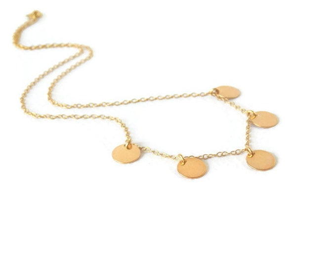 Gold Greek  coin necklace,  Sterling silver Coin jewelry, Gold coins necklace,