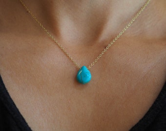 Turquoise necklace for Bridesmaid Gift, Turquoise jewelry, Sterling silver turquoise necklace