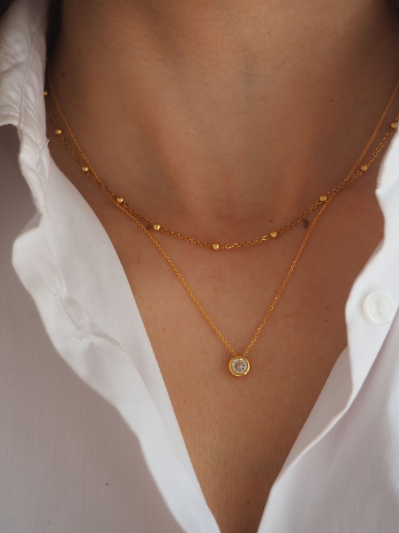 Gold cz necklaces best sale