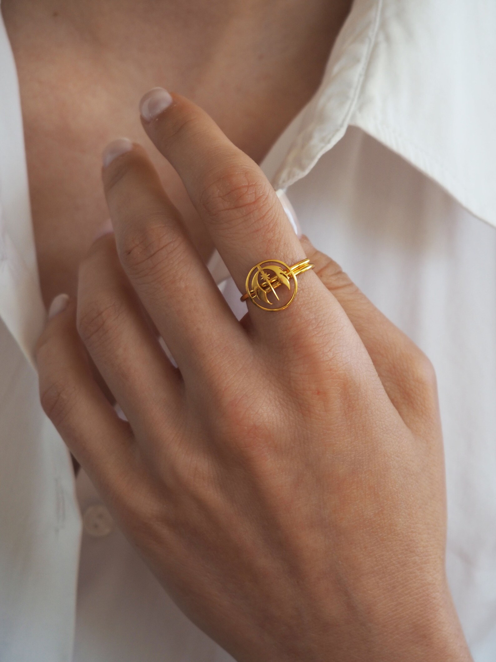 Star Wars Double Rebel/empire Ring Gold Silver 925 Star Wars - Etsy