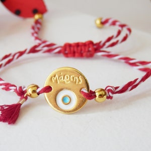Martis bracelet, Greek March red bracelet, Red and white bracelet, Evil eye Protection bracelet, Spring bracelet, Μάρτης, Martisor, image 2