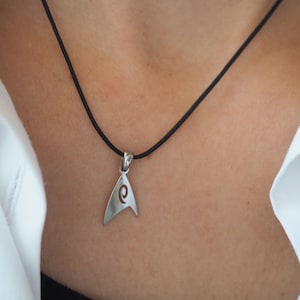 Collana Star Trek in argento 925, gioielli Trekkies, collana Star Trek in argento Sterling 925 e oro vermeil, regalo per Trekkies