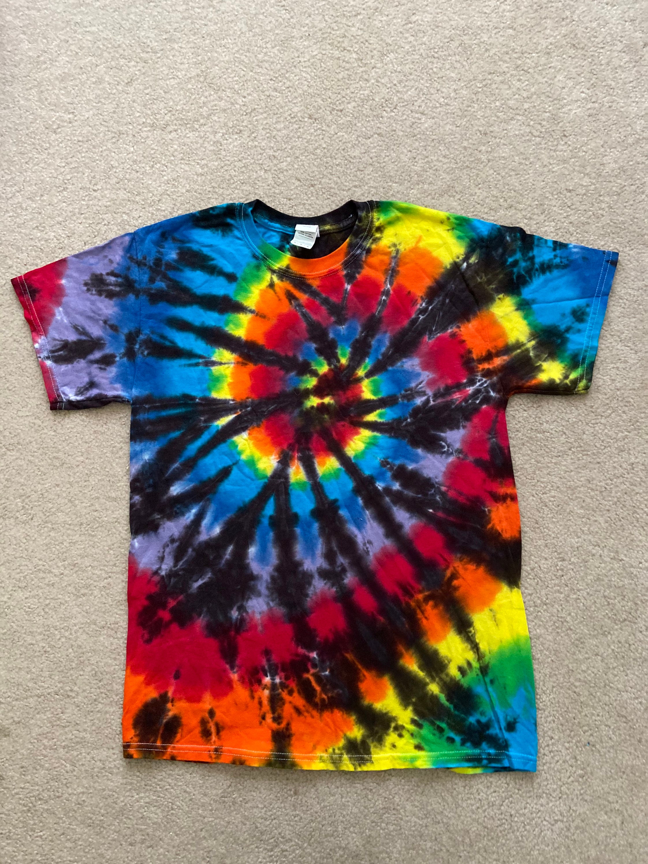 Tie Dye T-shirt/ Crinkle Rainbow / Unisex Tie Dye/ Festival - Etsy