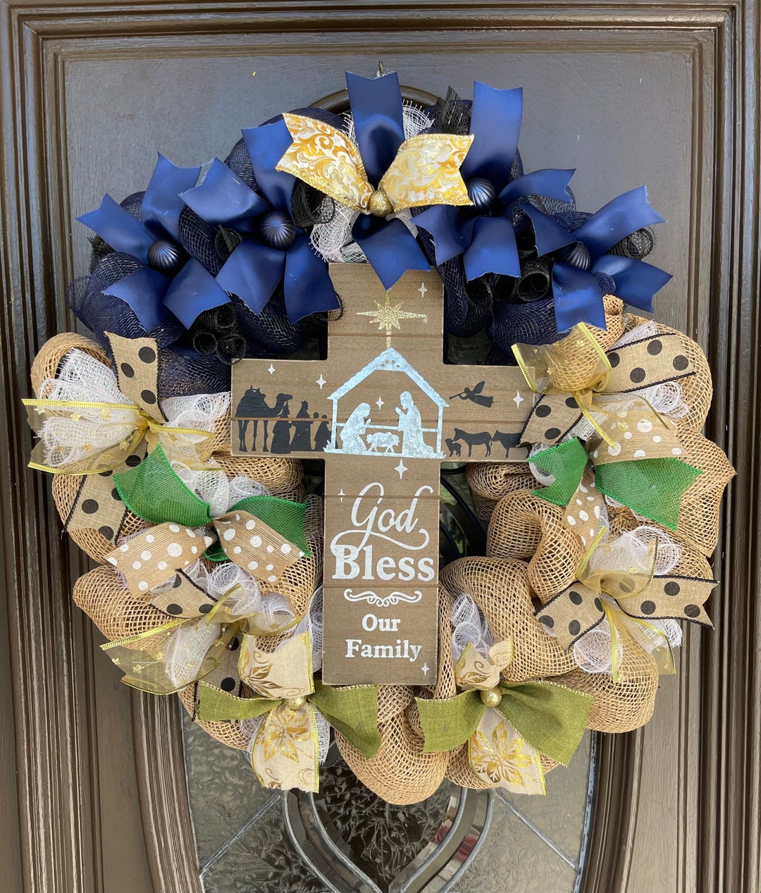 NATIVITY Scene Wreath. Manger Scene Wreath. Christmas Gift, Nativity