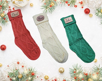 Leather Patched Christmas Stockings
