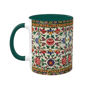 Shiraz Floral Mug Persian 11 Oz Middle Eastern Design Gol -Unique Gift for Artists - Made in USA image 5