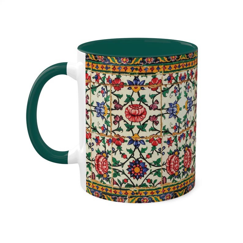 Shiraz Floral Mug Persian 11 Oz Middle Eastern Design Gol -Unique Gift for Artists - Made in USA image 5
