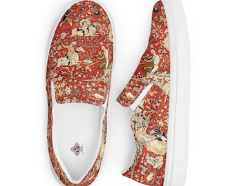 Heris slip-on Persian design Women’s slip-on canvas shoes Middle Eastern Style Comfortable Footwear Persian Carpet Pattern