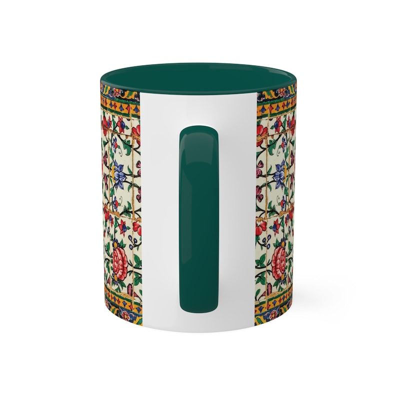 Shiraz Floral Mug Persian 11 Oz Middle Eastern Design Gol -Unique Gift for Artists - Made in USA image 4