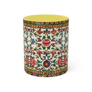 Shiraz Floral Mug Persian 11 Oz Middle Eastern Design Gol -Unique Gift for Artists - Made in USA image 3