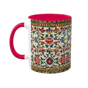 Shiraz Floral Mug Persian 11 Oz Middle Eastern Design Gol -Unique Gift for Artists - Made in USA image 8