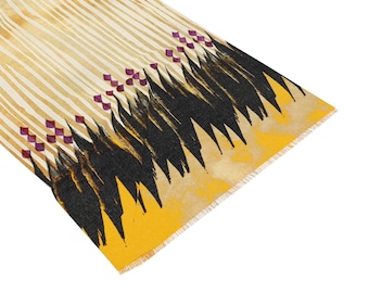 Soul Rumi Shawl Yellow Persian Nastaligh Poem Calligraphy Shawl Scarf Handkerchief Hijab Made USA
