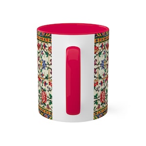 Shiraz Floral Mug Persian 11 Oz Middle Eastern Design Gol -Unique Gift for Artists - Made in USA image 7