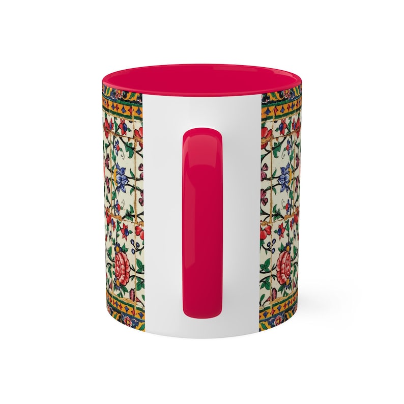Shiraz Floral Mug Persian 11 Oz Middle Eastern Design Gol -Unique Gift for Artists - Made in USA image 7