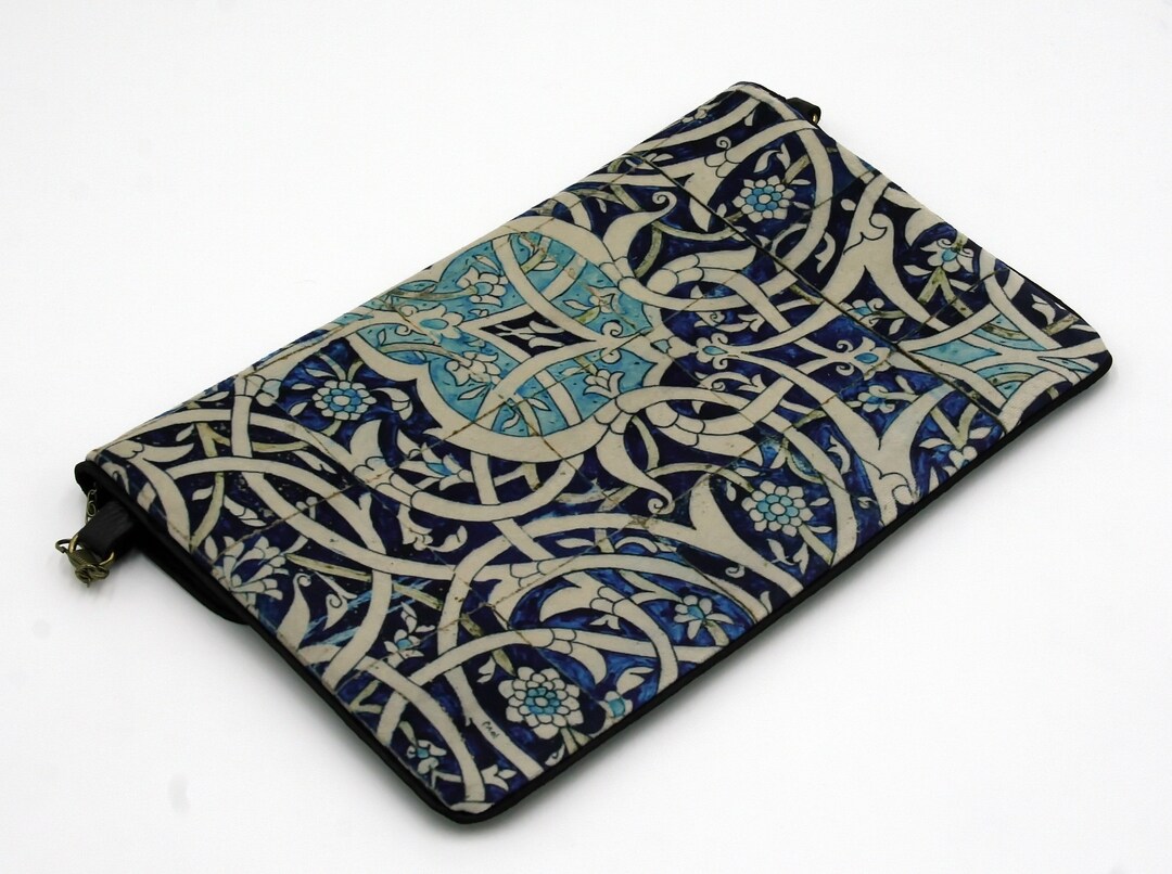 White and Blue Persian Tile Pattern Clutch Bag Made With Soft - Etsy