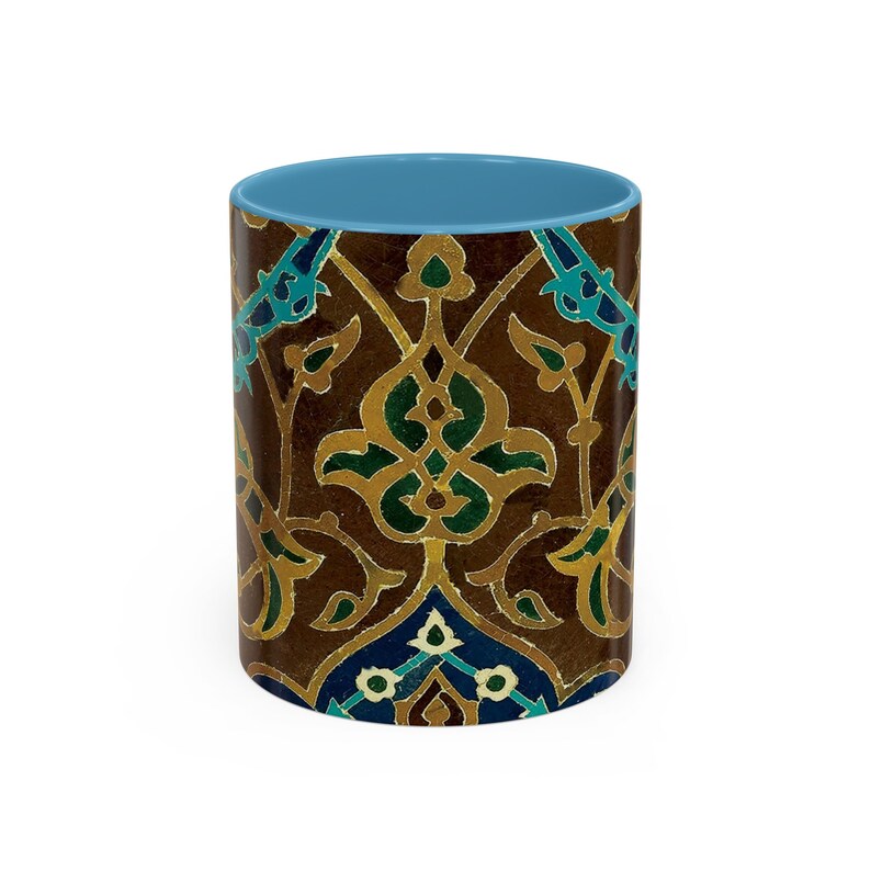 Persian Eslimi Blue and Brown 11oz Mug Geometric Persian Tile Art Coffee Mug Middle Eastern Art Persian Gift for Artist Origin USA image 8