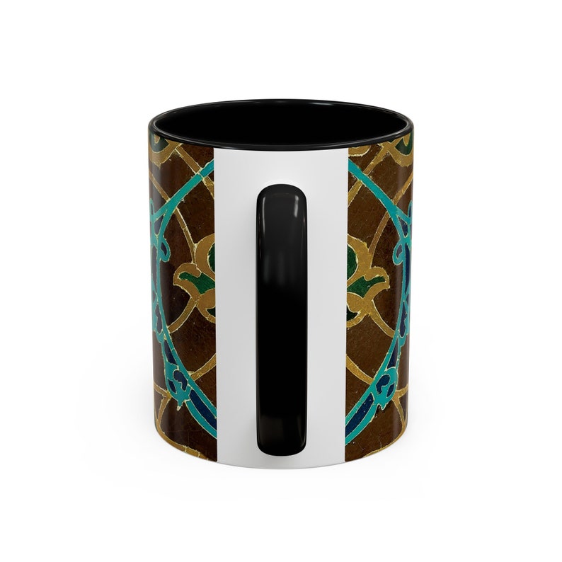 Persian Eslimi Blue and Brown 11oz Mug Geometric Persian Tile Art Coffee Mug Middle Eastern Art Persian Gift for Artist Origin USA image 5