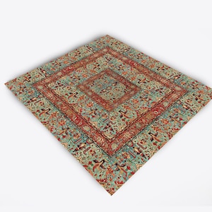 Persian Carpet pattern  Square Center Piece, Table cover Table Cloth 7Seen Nowrooz