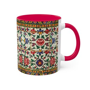 Shiraz Floral Mug Persian 11 Oz Middle Eastern Design Gol -Unique Gift for Artists - Made in USA image 9
