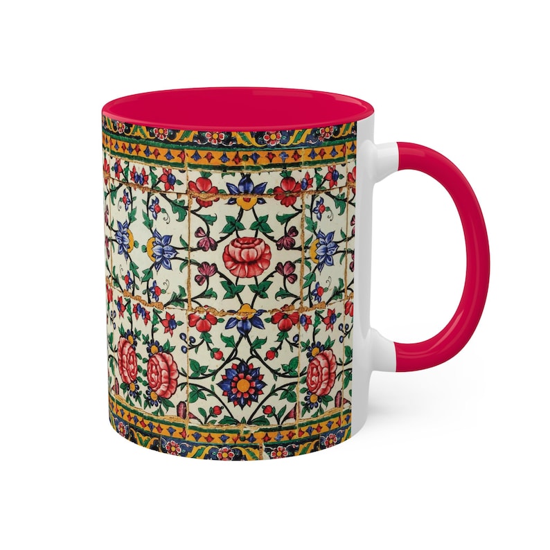 Shiraz Floral Mug Persian 11 Oz Middle Eastern Design Gol -Unique Gift for Artists - Made in USA image 9
