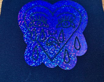 Crying Heart holo sparkle patch