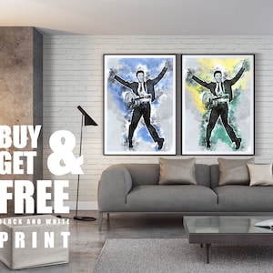 Elvis Presley, Rock n Roll, Singer, Classic Rock, Old Hollywood, Wall Art, Instant Download Printable Art, Digital Art, Watercolor Print