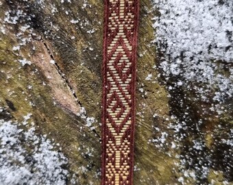 Birka Brocaded Silk tablet woven trim Birka B21 silk gold wire