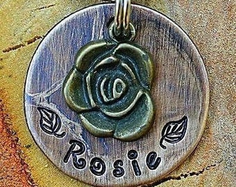 flower shaped dog tag