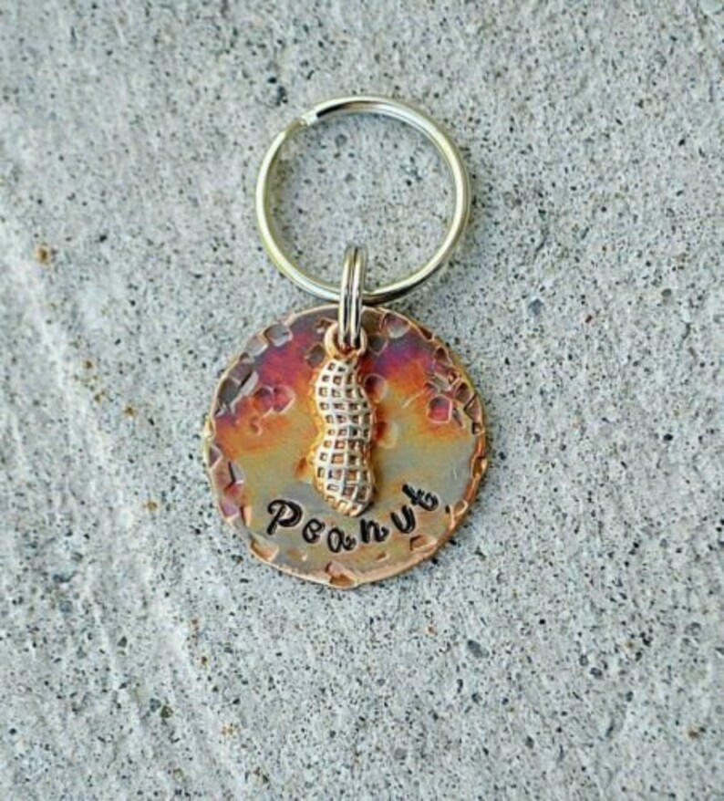 Dog Tags for Dogs Peanut Dog Tags Hand Stamped Dog Tag Etsy