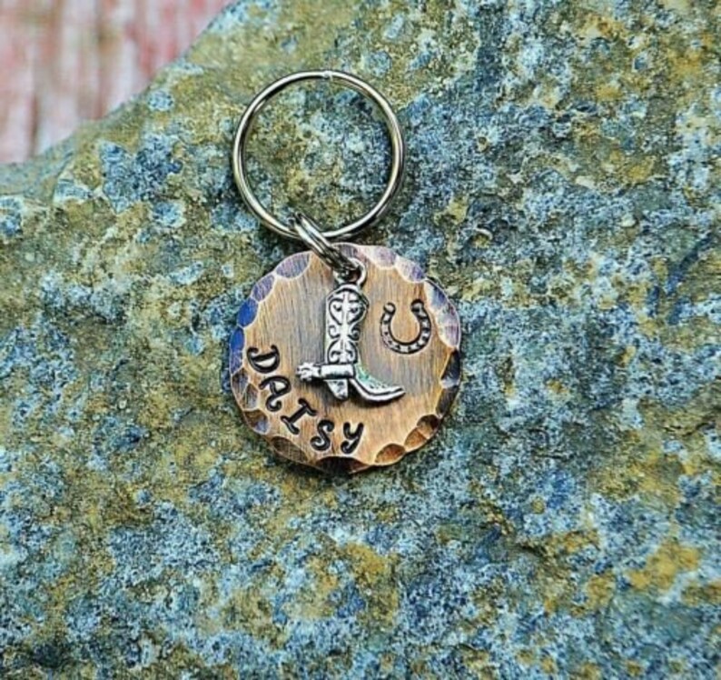 Personalized Pet Gift Cowboy Boot Dog Tag Western Dog Tag Etsy