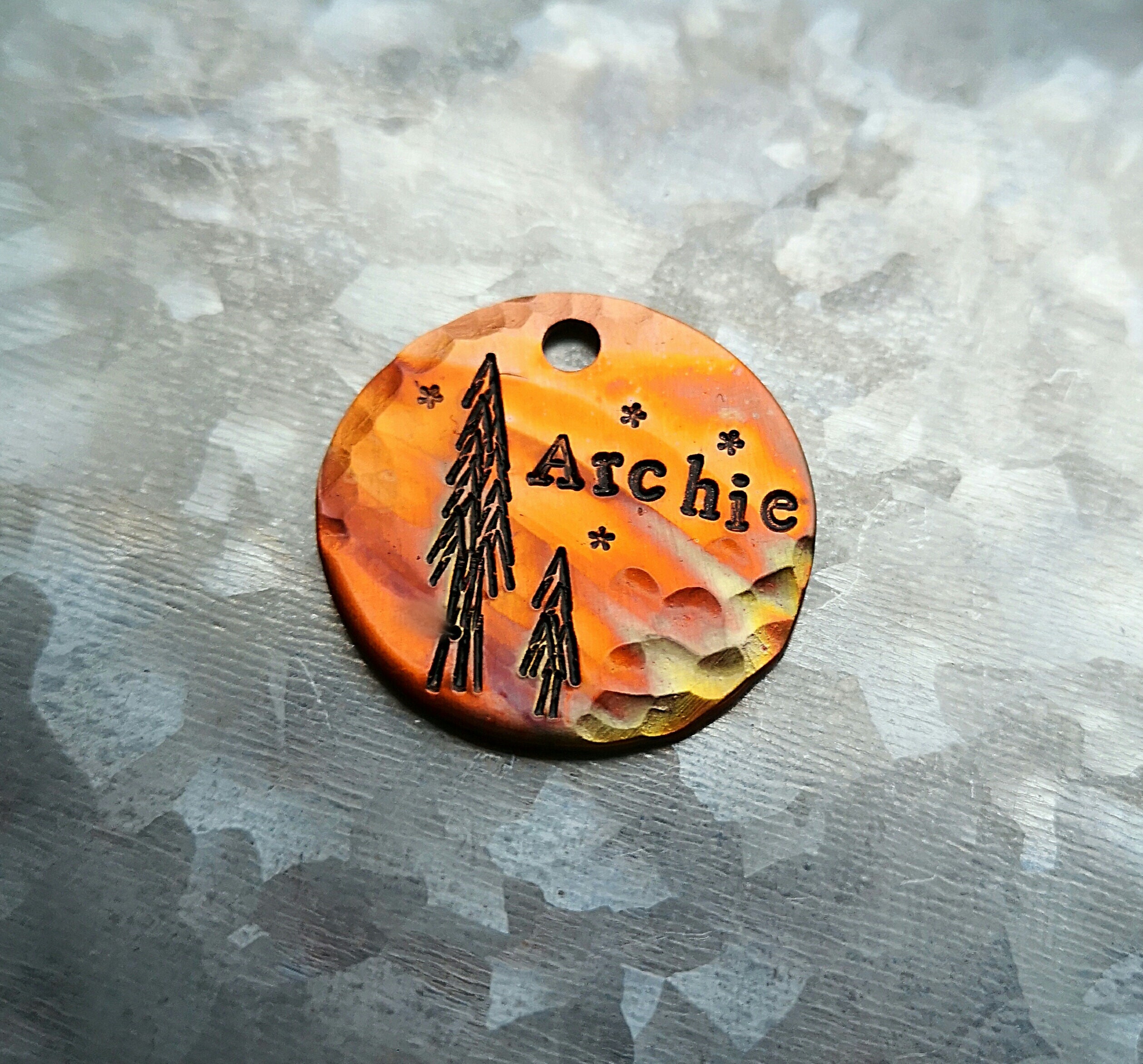 Dog Tags for Dogs Colorful Dog Tags Hand Stamped Dog Tag Etsy