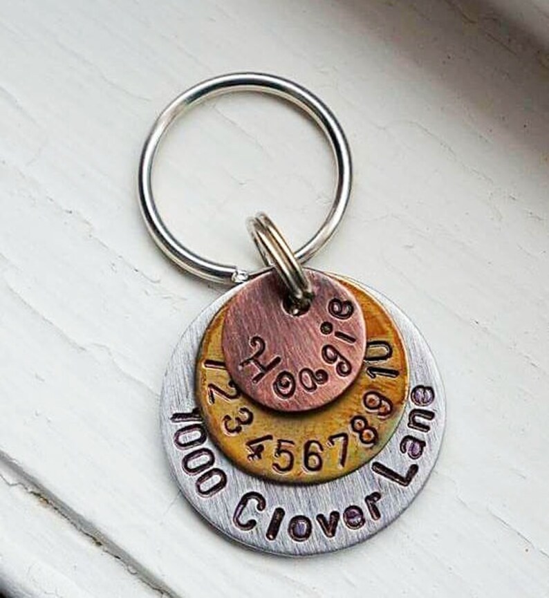 Address Dog Tag Dog Tags for Dogs Hand Stamped Mixed Etsy