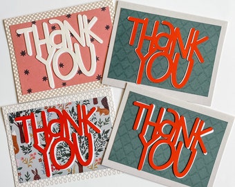 Thank You Cards - Set of 4 (variety pack 1)