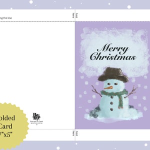 Printable Snowman Greeting Card, Holidays Card, Christmas Card, Instant ...