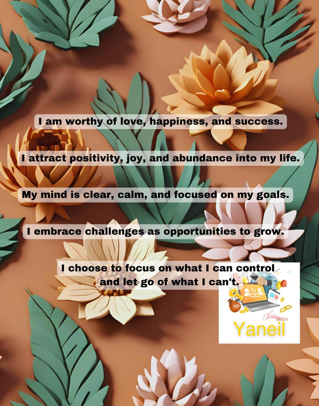 Positive Affirmations Printable Wall Art Motivational Quotes Inspiring ...