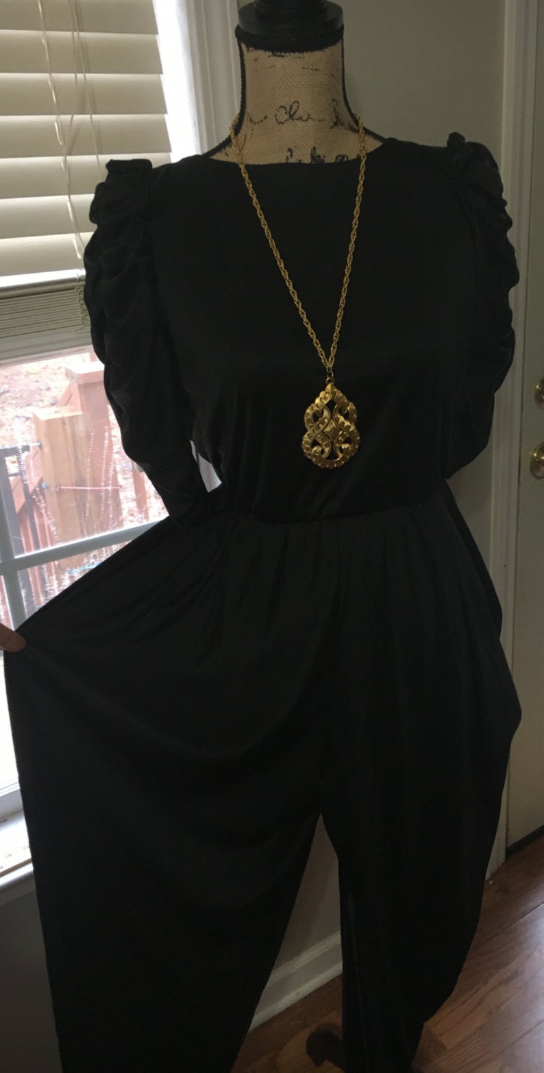 1980/'s Black Jumpsuit by DIAMOND RUN