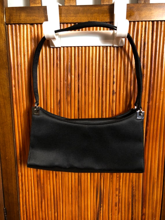 Vintage  Salvatore Ferragamo Black Satin Handbag