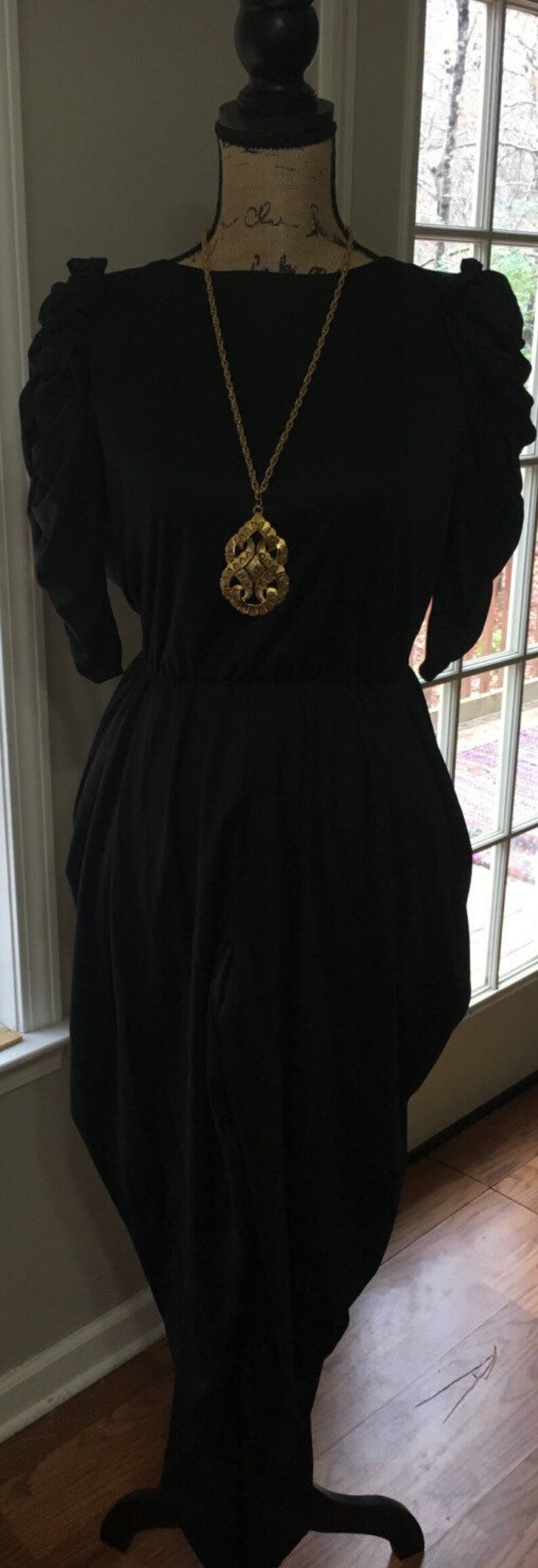 1980/'s Black Jumpsuit by DIAMOND RUN