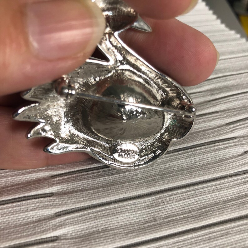 Vintage Nolan Miller Crystal Swan brooch