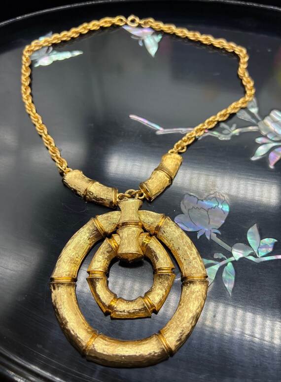 Vintage Napier 1974 Double Bamboo Necklace