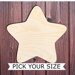 Wooden Star shape cutout for DIY decor, wall hanging, door hanger, blank canvas, ornament, blank coaster, paint pour, painting surface