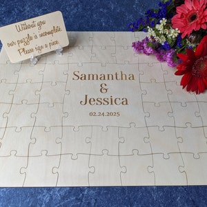 Personalized wooden Guest book puzzle