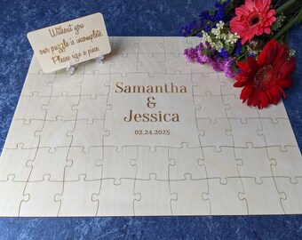 Personalized wooden Guest book puzzle