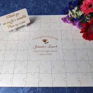 Guest book puzzle , wedding guest book puzzle, wooden puzzle, guest book alternative, puzzle guest book, jigsaw guest book, blank puzzle image 8