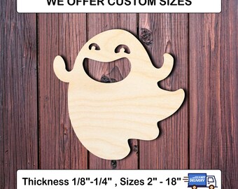 Halloween Ghost wooden cutout shape, custom size blank for diy projects