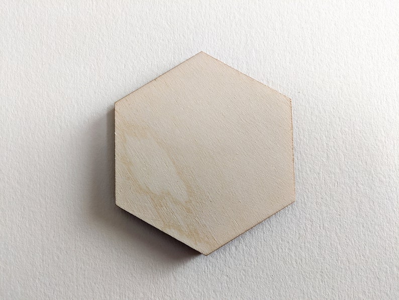 Wooden Hexagon cutout pick your size, for DIY projects, coasters, painting surfaces, plaque, paint pour image 3