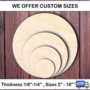 1-10CM Unfinished Wooden Hearts Blank Wood Slices DIY Crafts Wooden Circle  Discs for Christmas Painting